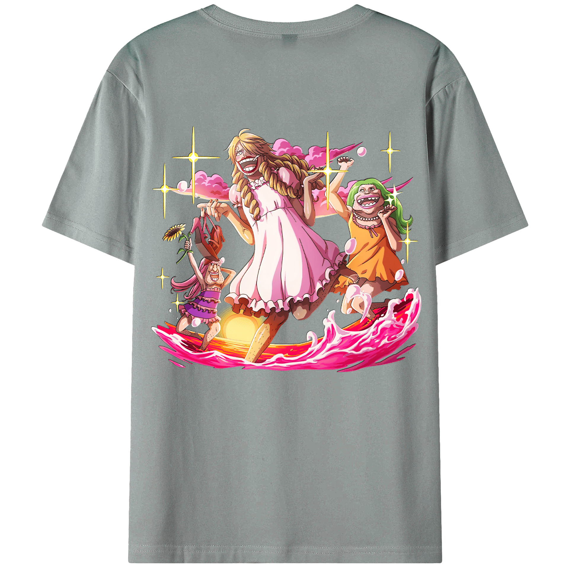 （画像用） ワンピース サンジ ONE PIECE Sanji 綿100％ メンズ半袖Tシャツ（バックプリント） 通気性
